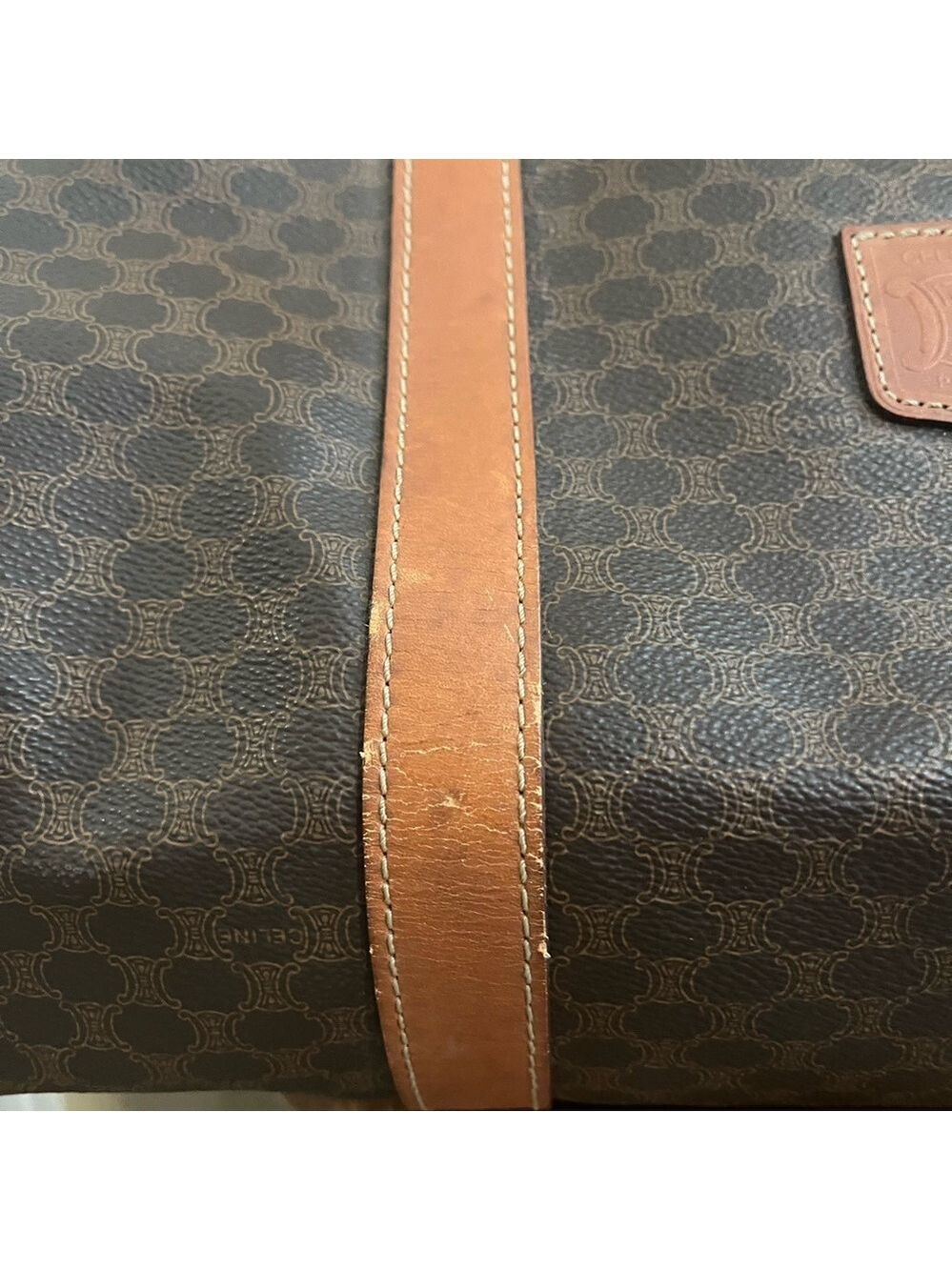 CELINE BROWN MACADAM DUFFLE BAG - Picture 9 of 16